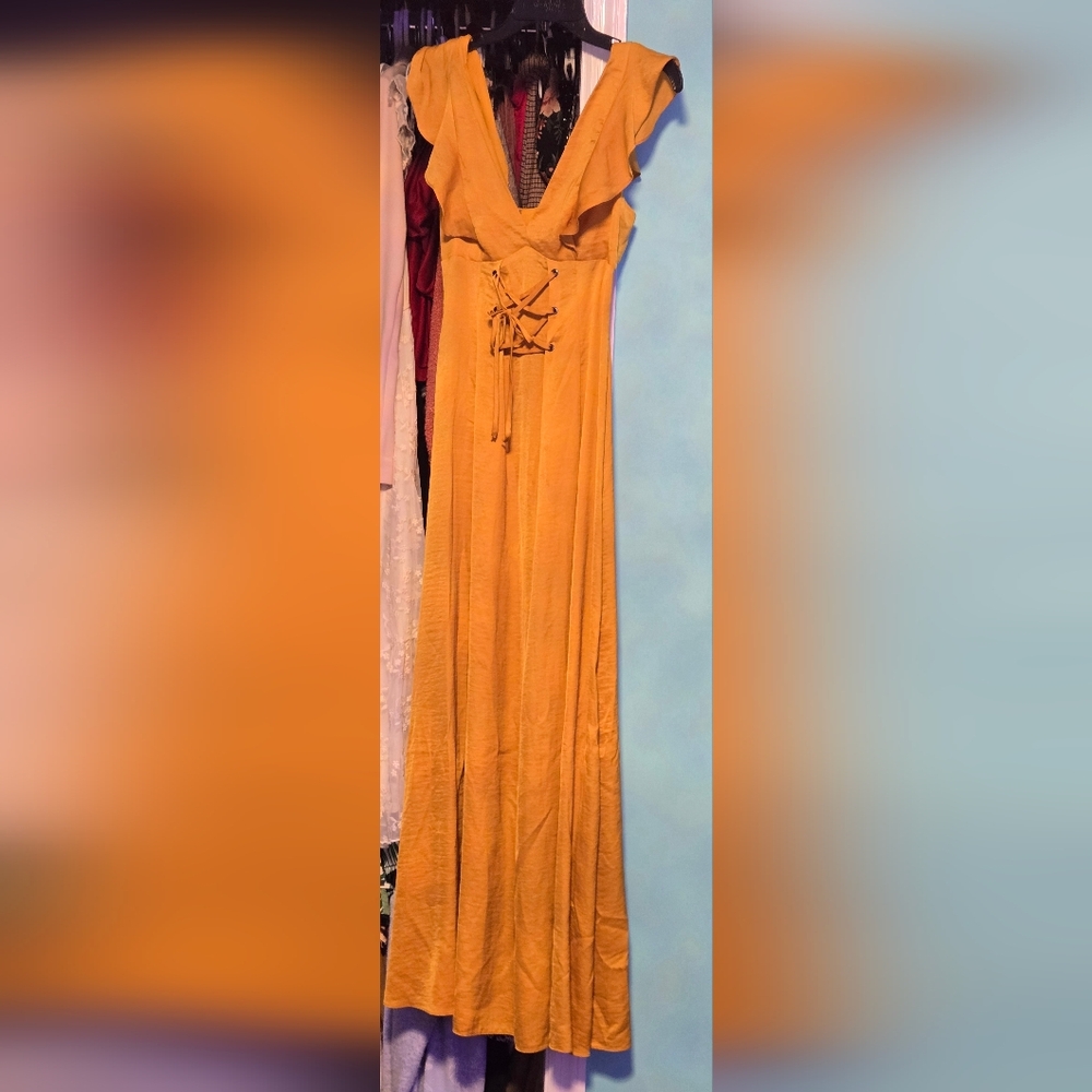 Elegant Yellow Maxi Dress